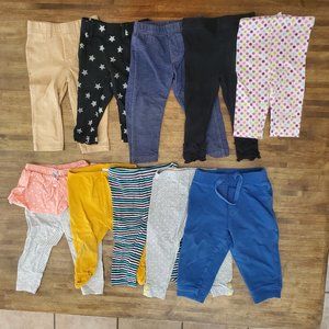 12m Girls Leggings Winter Lot